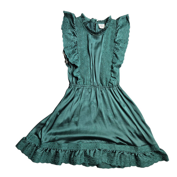 Aritzia Sunday Best Bibi Ruffle Emerald Dress Size: XXS - Picture 2 of 6